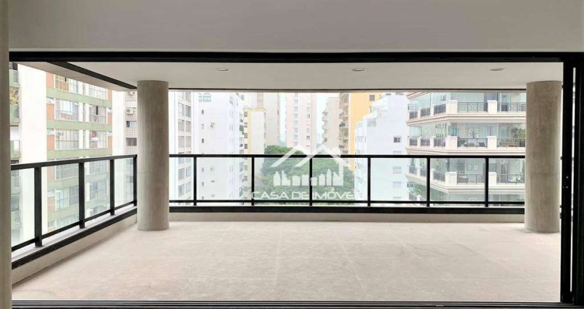 Apartamento novo à venda, no contrapiso, 206m² nos Jardins, 3 suítes, 4 vagas