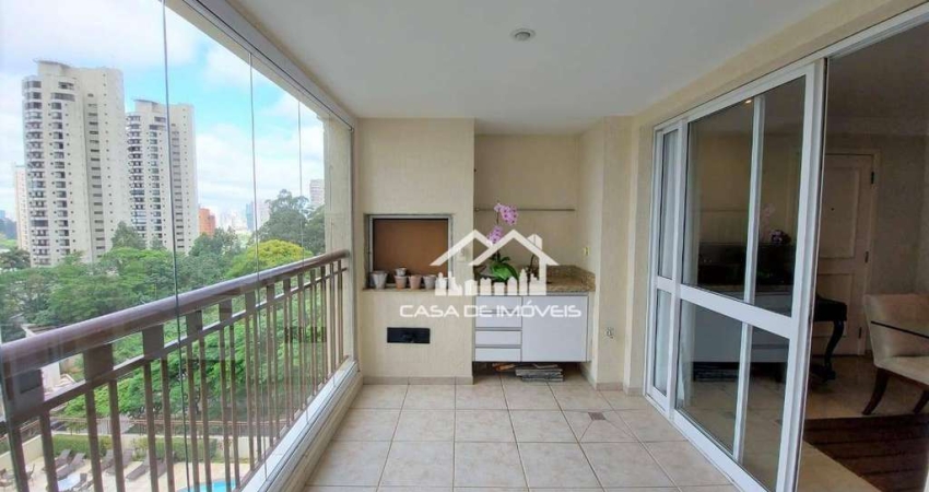 Vende apartamento de 130m² com varanda gourmet e vista para o parque Burle Marx
