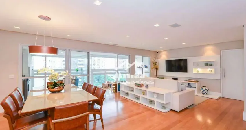 Apartamento à venda, 155m², 3 suítes, 3 vagas, no Campo Belo, lazer completo, churrasqueira, ar condicionado