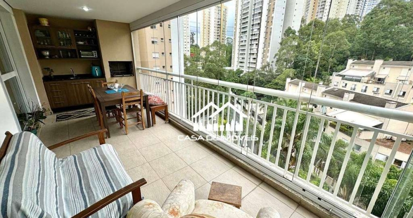 Vende apartamento de 127m², 3 dormitórios, sendo 1 suíte, 2 vagas, varanda gourmet, lazer completo, na Vila Andrade.