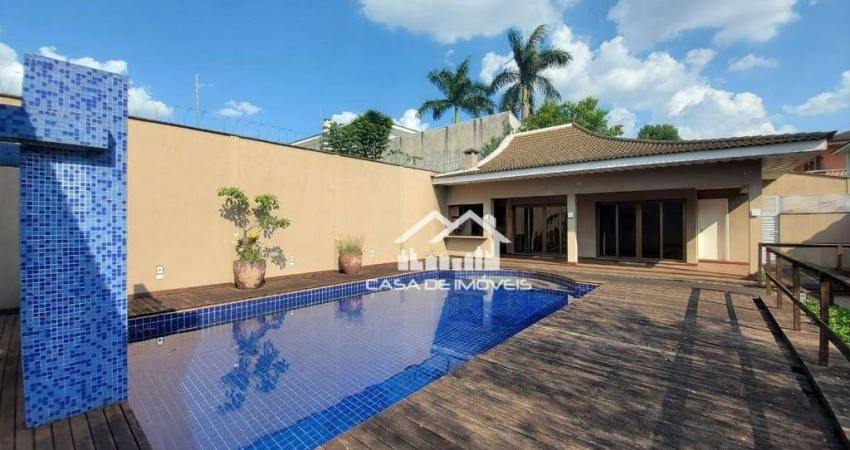 Vende ou aluga casa ampla com piscina, churrasqueira e 4 suítes e várias salas, no Jardim Leonor.