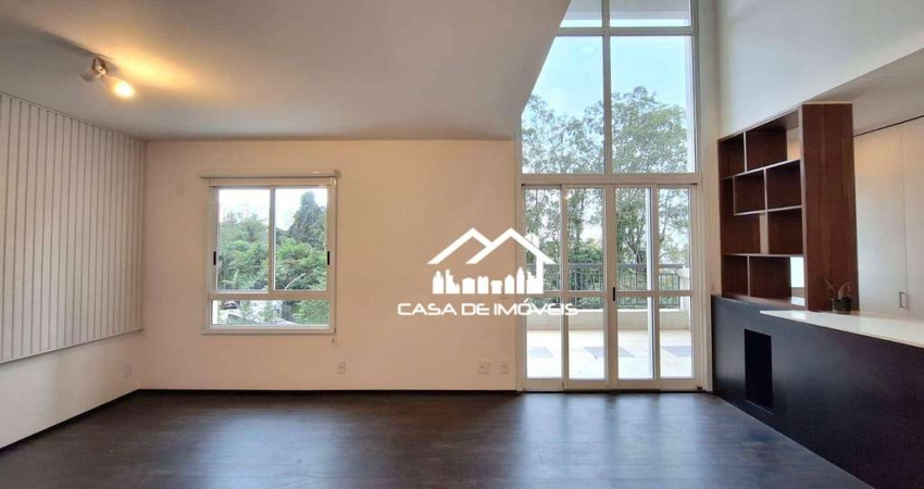 Vende ou aluga apartamento duplex com 83m², 1 suíte, 2 vagas, depósito e lazer, no Panamby.