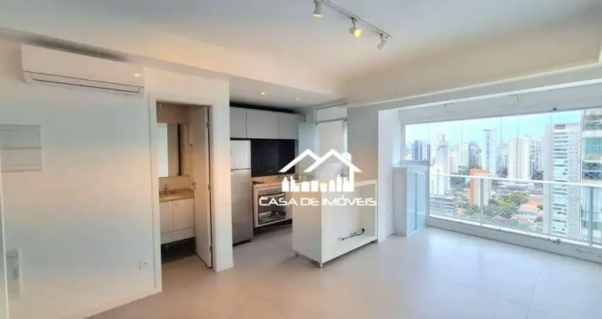 Vende apartamento tipo studio, com 34m², 1 suíte, 1 vaga, e lazer no brooklin.