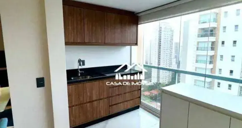 Aluga apartamento mobiliado de 74m², 1 suíte e 2 vagas  no campo belo