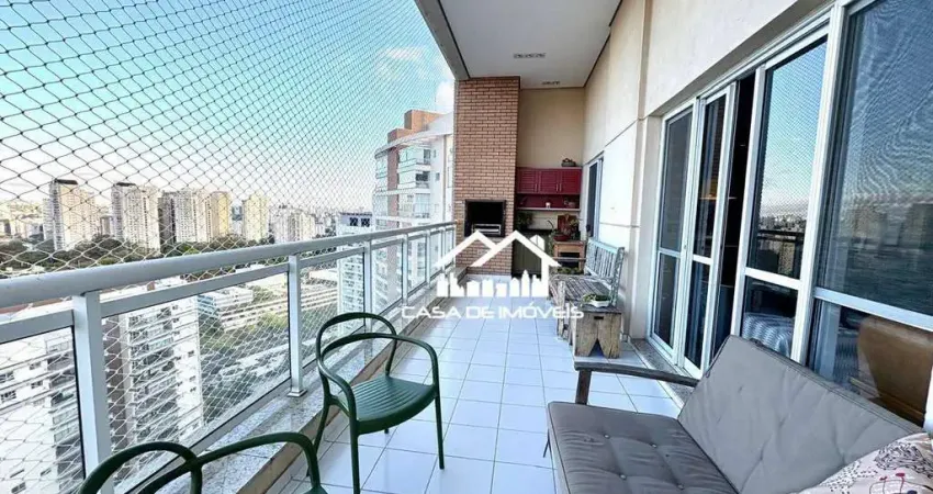 Aluga apartamento mobiliado de 171m², 3 suítes, escritório, 3 vagas e varanda gourmet na vila andrade