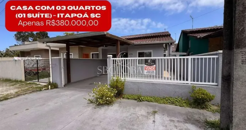 Oportunidade: casa 3 quartos (1 suíte) no balneário paese em itapoá sc
