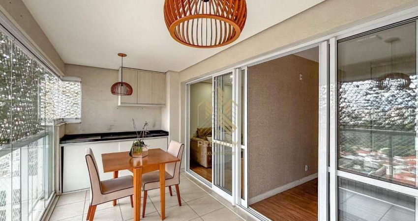 Apartamento com 1 dormitório para alugar, 52 m² por R$ 3.900,00/mês - Jardim Anália Franco - São Paulo/SP