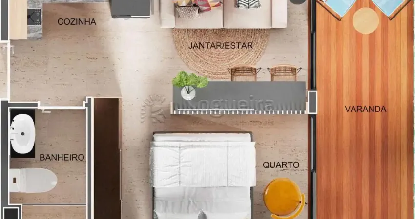 Excelente flat com varanda e cozinha localizado em Porto de Galinhas