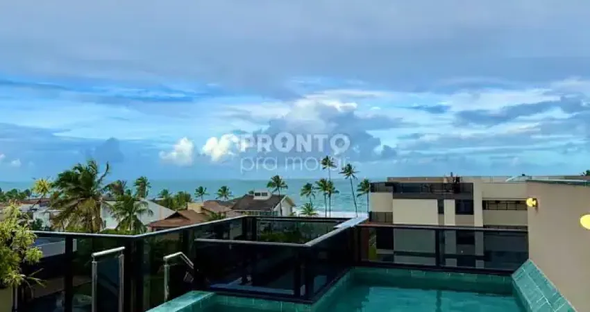 Apartamento mobiliado, 2 quartos suítes beira mar praia de muro alto-ipojuca-pe