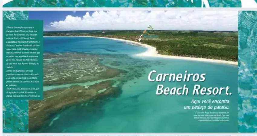 Apartamento 2 quartos, 1 suíte em carneiros beach resort - praia dos carneiros - tamandaré-pe