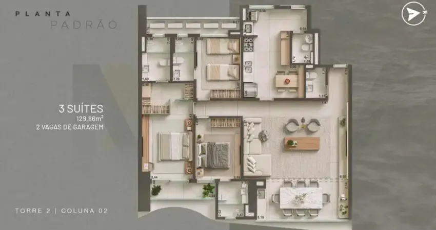 Apartamento com 3 dormitórios à venda, 129 m², a partir de R$ 1.501.090 - Meireles - Fortaleza/CE
