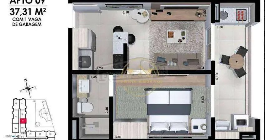 Apartamento com 1 dormitório à venda, 37 m² por r$ 318.000 - vila bela vista - itatiba/são paulo