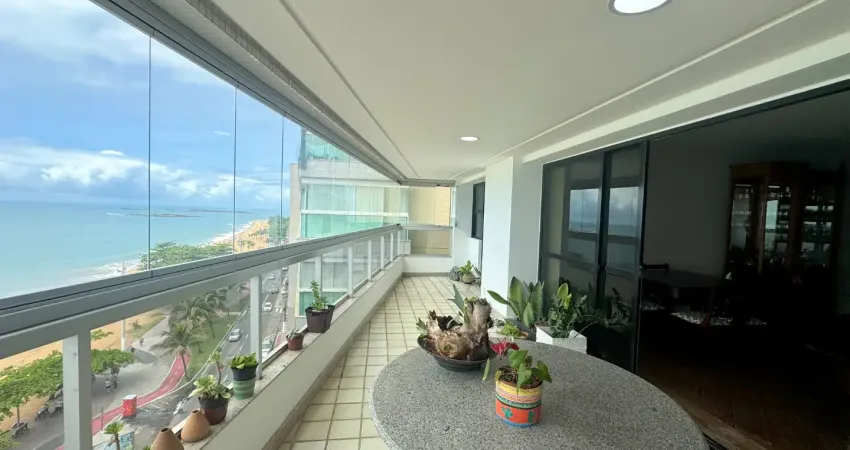 Apartamento frente mar, vista mar 300 m2, 4 quartos, 2 suítes, sol da manhã em praia da costa- vila velha/es