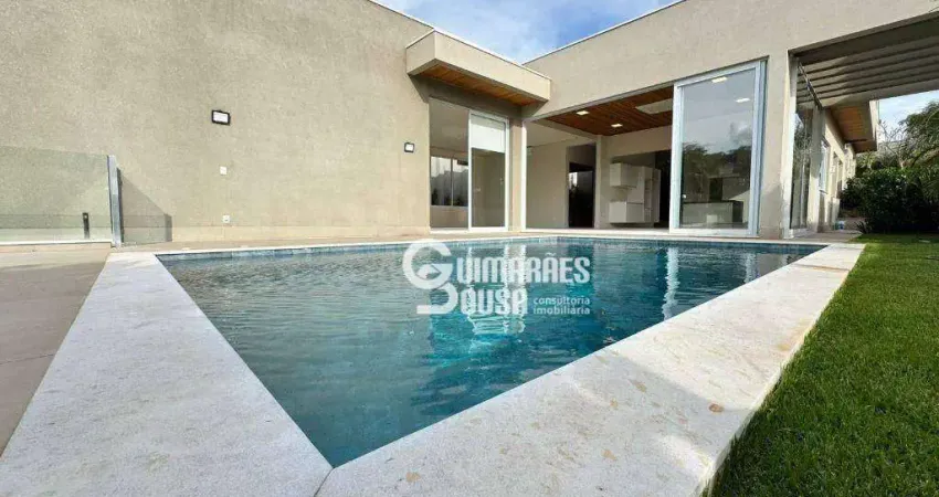 Casa térrea no Marambaia com frente para o lago e área de preservação, 4 suítes e piscina – Vinhedo SP