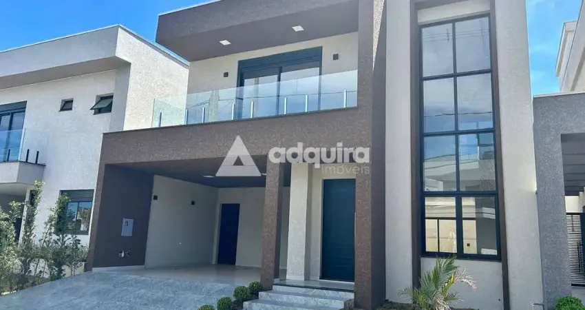 Casa à venda, condomínio fechado, parque doman, 03 suítes, nova, cará-cará, ponta grossa, pr