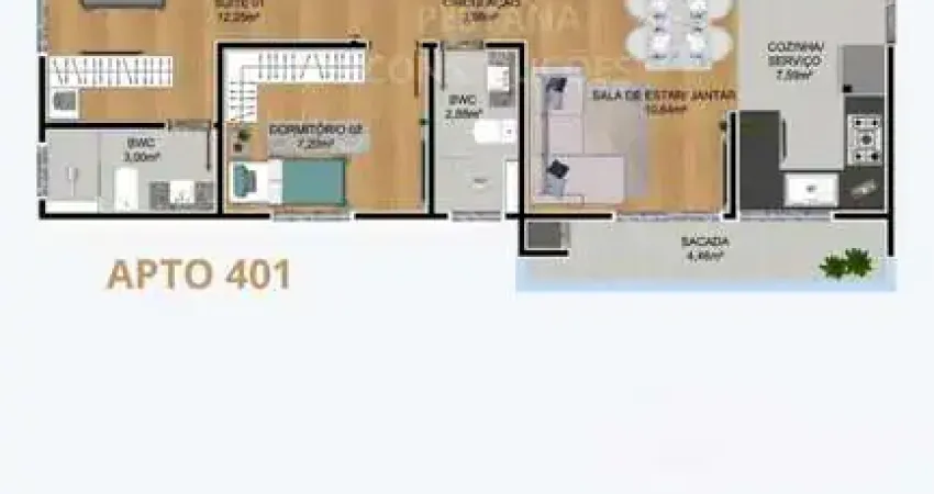 Apartamento com 2 quartos à venda no Afonso Pena, São José dos Pinhais 