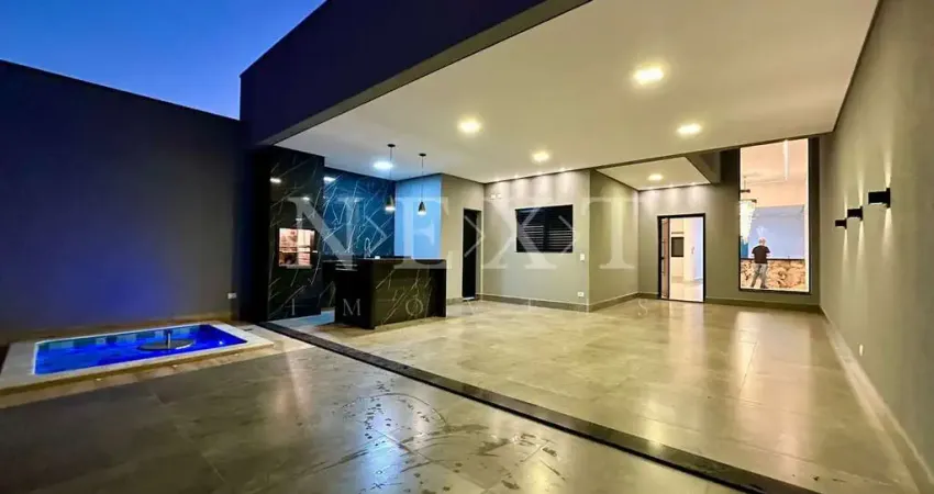 Casa nova á venda com 200m² de terreno spa e gourmet em santa barbara d´oeste.