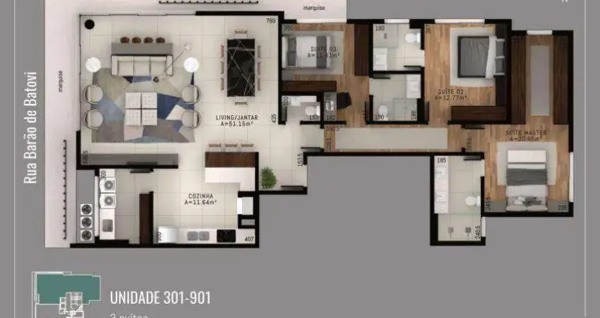 Apartamento com 3 dormitórios à venda, 153 m² por R$ 2.996.000,00 - Centro - Florianópolis/SC