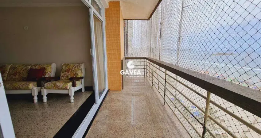 Apartamento com vista frontal para o mar com 3 quartos em guarujá