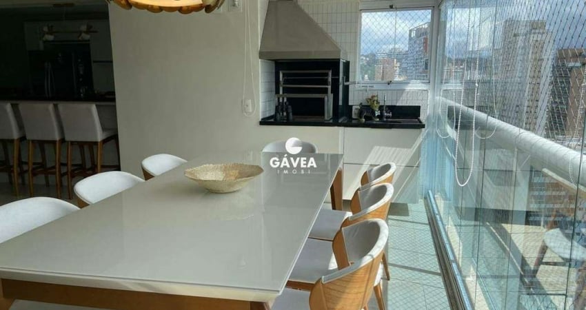 Vila rica santos apartamento 3 suítes, frente, lazer completo 2 vagas