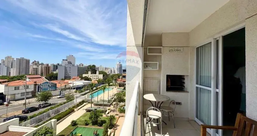 Remax aluga apartamento mobiliado de 67 m², sol da manhã, com 02 suítes, lavabo, living 2 ambientes, varanda gourmet, 01 vaga coberta. no vox taquaral