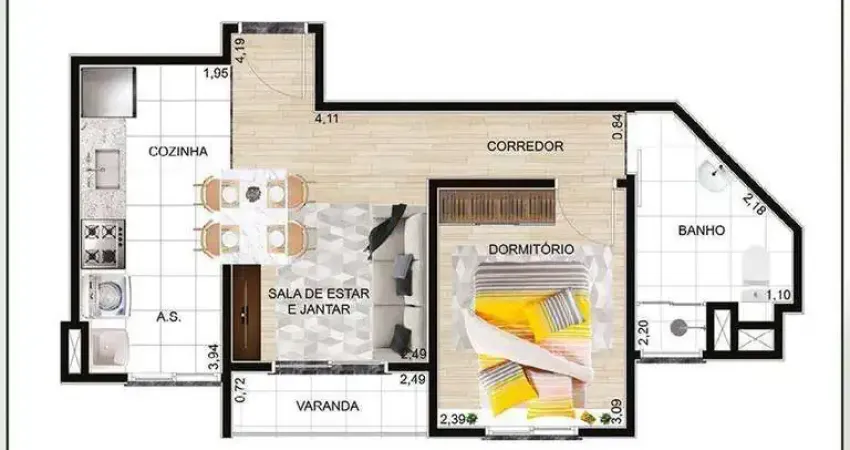Apartamento com 1 dormitório à venda, 38 m² por R$ 244.400,00 - Morro Grande - Caieiras/SP