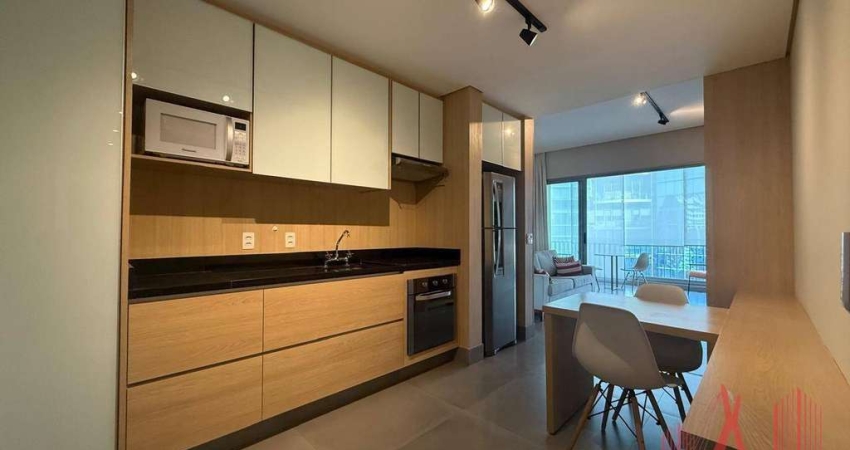 Apartamento Studio MOBILIADO para Locação com 1 dormitório, com 60 m² - Itaim Bibi