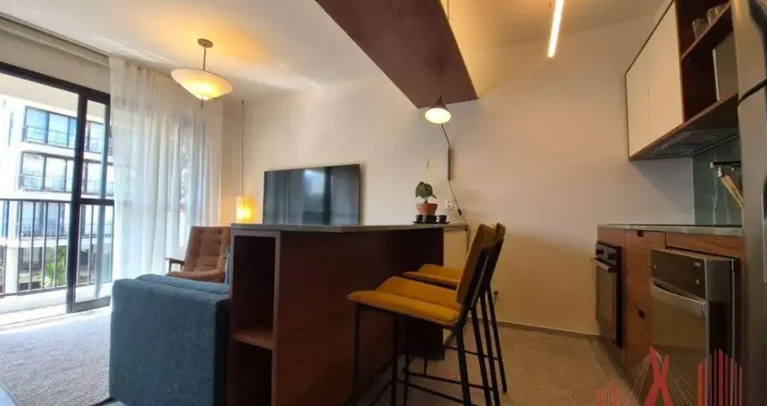 Apartamento Studio MOBILIADO para Locação com 1 dormitório, 1 vaga de garagem, com 34 m² - Vila Madalena
