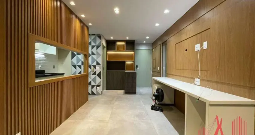 Apartamento amplo para locação com 1 dormitório, 1 suíte, 1 vaga de garagem, com 42 m² - campo belo