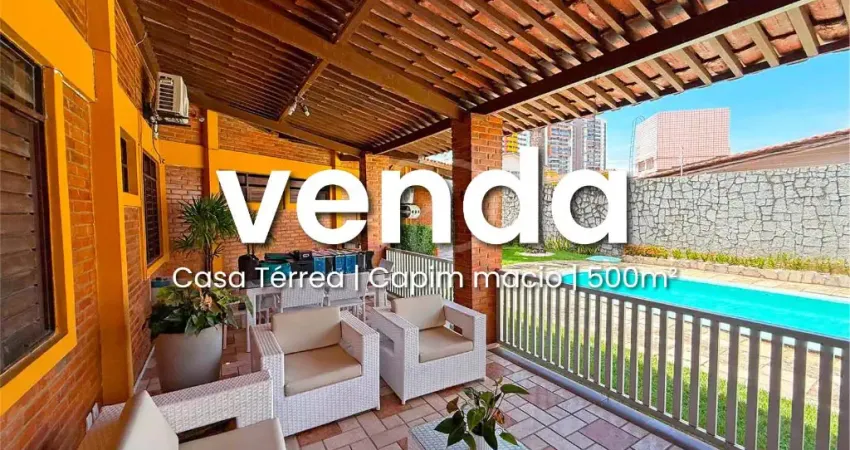 Casa térrea com 550 m2 - 5 quartos (4 suítes) - Capim Macio - 1 mil m2 de Terreno - Bem localizada - Piscina - 6 vagas - Financiável