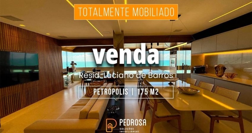 Lindo apartamento todo mobiliado com 175m² | 3 quartos (1 suíte) | vista mar | 2 vagas em Petrópolis Nata/RN