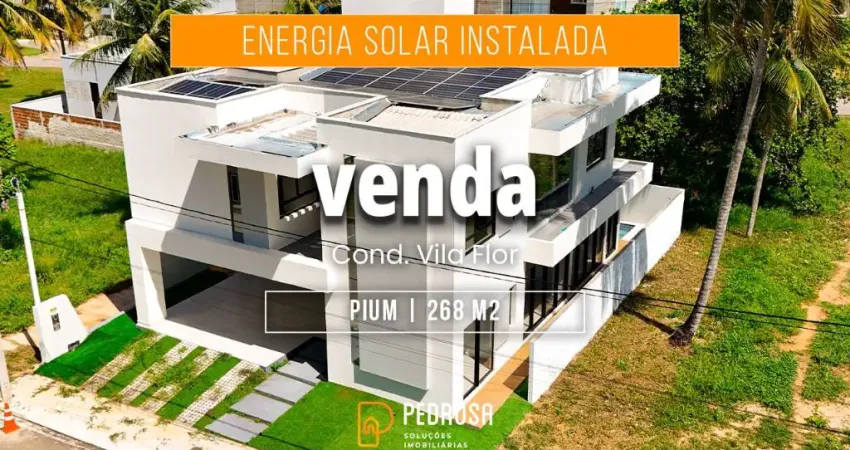 CONDOMINIO VILA FLOR | VENDA CASA | 268 m2 | R$ 1.390 M | 4 suítes | Piscina | Energia solar