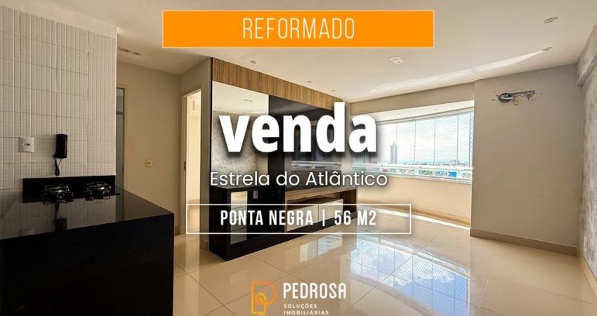 Apartamento a venda com 59 m2 | 2 quartos | Reformado | 1 vaga em Ponta Negra