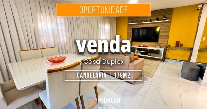 Casa duplex a venda com 179 m2 | 4 quartos | Reformada | 3 vagas em Candelária