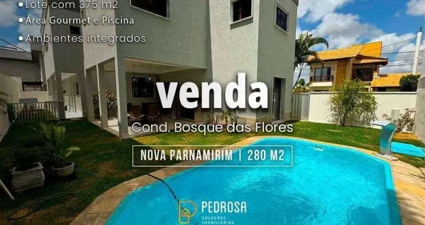 Casa à venda com 280 m2 - 4 quartos - no bairro de parque do jiqui/parnamirim - 2 vagas