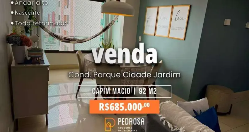 Apartamento à venda com 92 m2 - 3 quartos - no bairro de Capim Macio/Natal - 2 vagas