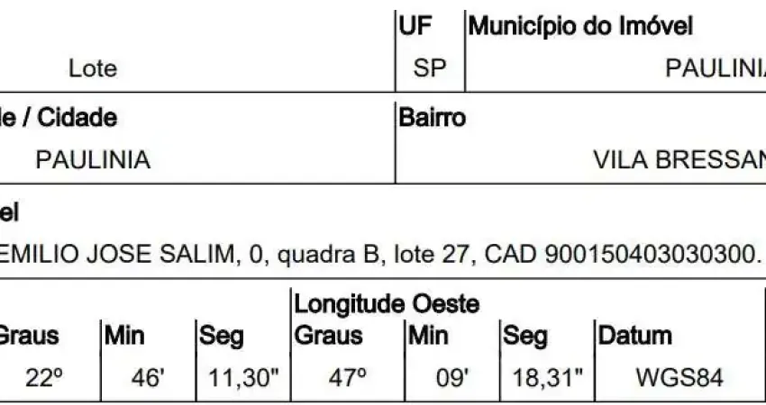 Oportunidade única em paulinia - sp | tipo: terreno | negociação: leilão | situação: imóvel