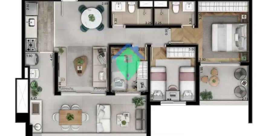Apartamento 91m² à venda por R$ 1.300.000,00 naVila Anastácio, São Paulo, SP