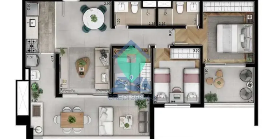 Apartamento 91m² à venda por r$ 1.300.000,00 navila anastácio, são paulo, sp