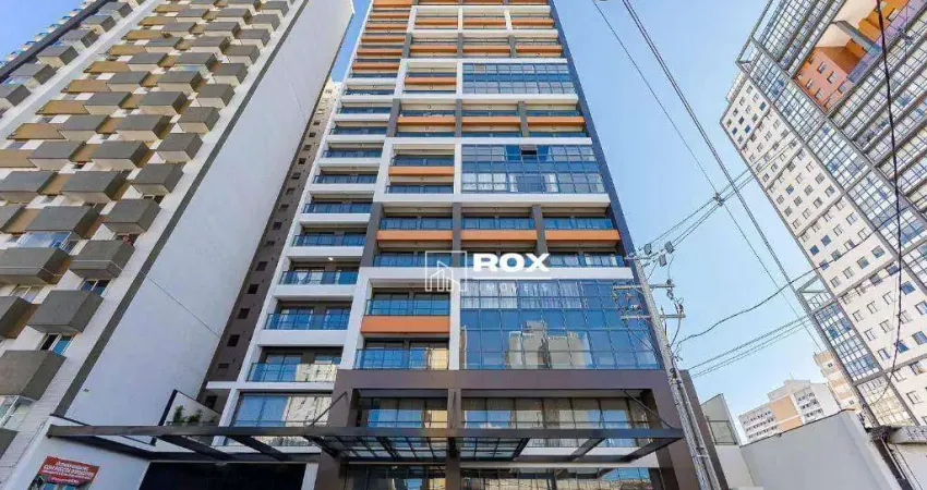 Apartamento studio, porteira fechada com 1 quarto à venda, 21 m² por r$ 370.000 - centro, curitiba/pr