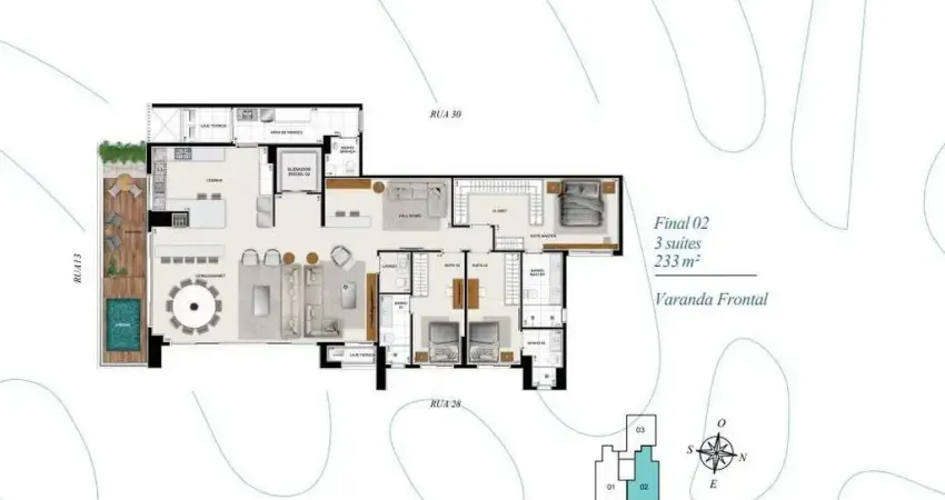 Apartamento à venda Terraço Bougainville c/ 3 Suítes no Marista