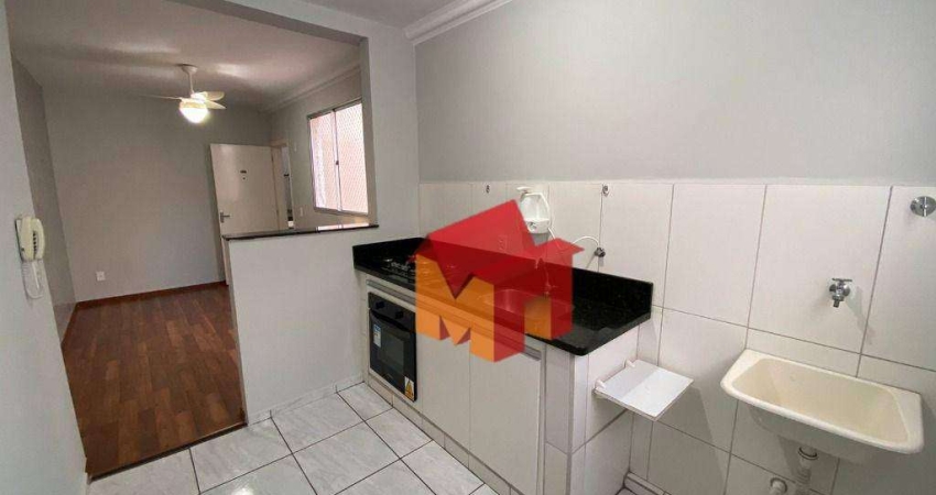 Apartamento com 2 dormitórios para alugar, 60 m² por R$ 1.360,00/mês - Jardim Recanto - Americana/SP