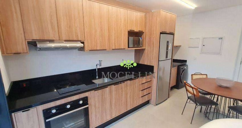 Apartamento com 1 dormitório para alugar, 54 m² por R$ 6.444,77/mês - Batel - Curitiba/PR
