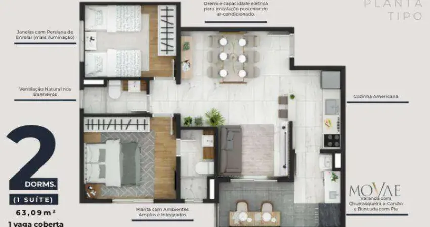 Apartamento com 2 dormitórios à venda, 63 m² por R$ 505.000,00 - Parque Industrial - São José dos Campos/SP