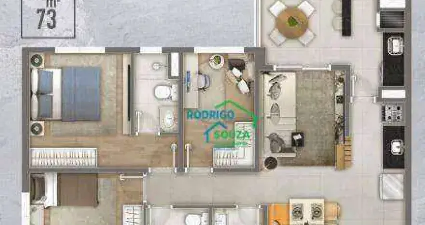 Apartamento com 2 dormitórios à venda, 73 m² por r$ 690.000,00 - jardim esperança - barueri/sp