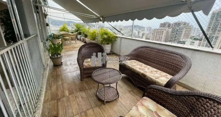 Cobertura linear a venda, com 3 quartos, dependencia revertida em escritorio, 1 vaga de garagem, rua adalberto aranha, tijuca - rio de janeiro.