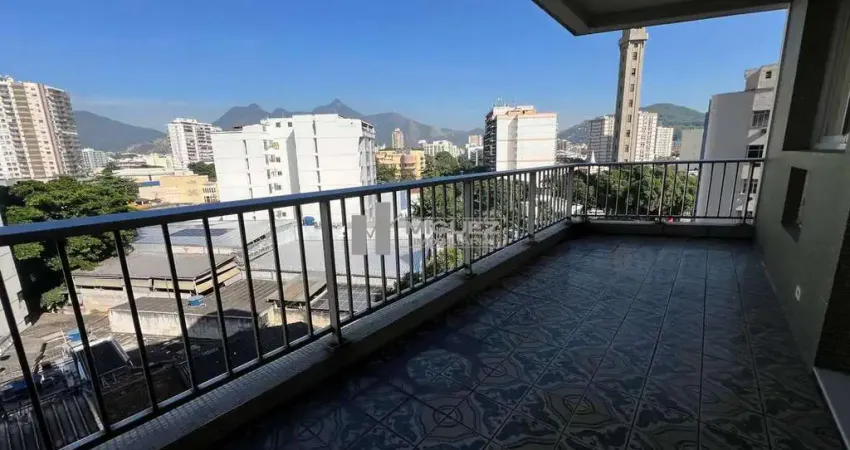 Apartamento a venda, rua são francisco xavier - bairro tijuca - varanda, sala em 2 ambientes, 1 quarto, banheiro com blindex, dependência completa, 1 vaga de garagem