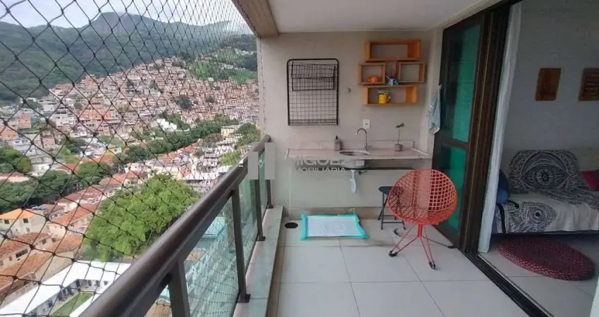 Apartamento à venda no Condominio Aquarela Carioca, Rua do Bispo. Sol manhã, vista Cristo Redentor. Código 21681