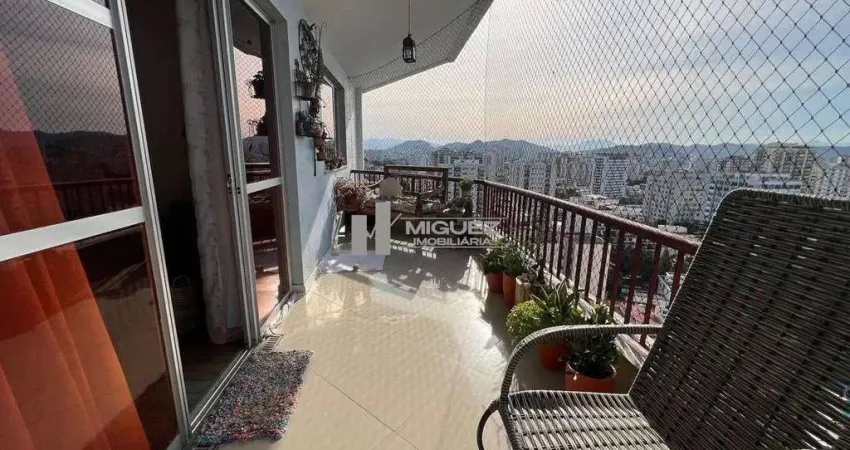 Cobertura duplex à venda no méier com 140 m² e vista panorâmica. são 3 quartos (1 suíte), sala em 2 ambientes, varanda, cozinha com armários planejados, banheiro social e terraço com área gourmet. con