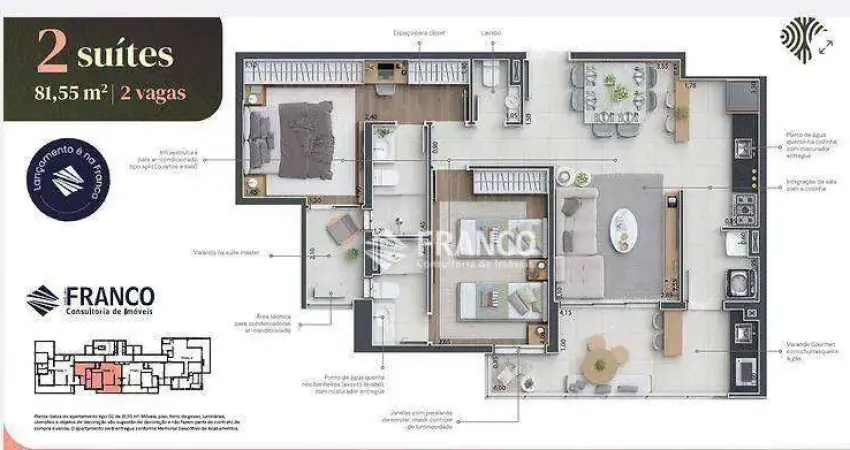 Apartamento à venda, 81 m² por R$ 571.200,00 - Bosque Flamboyant - Taubaté/SP